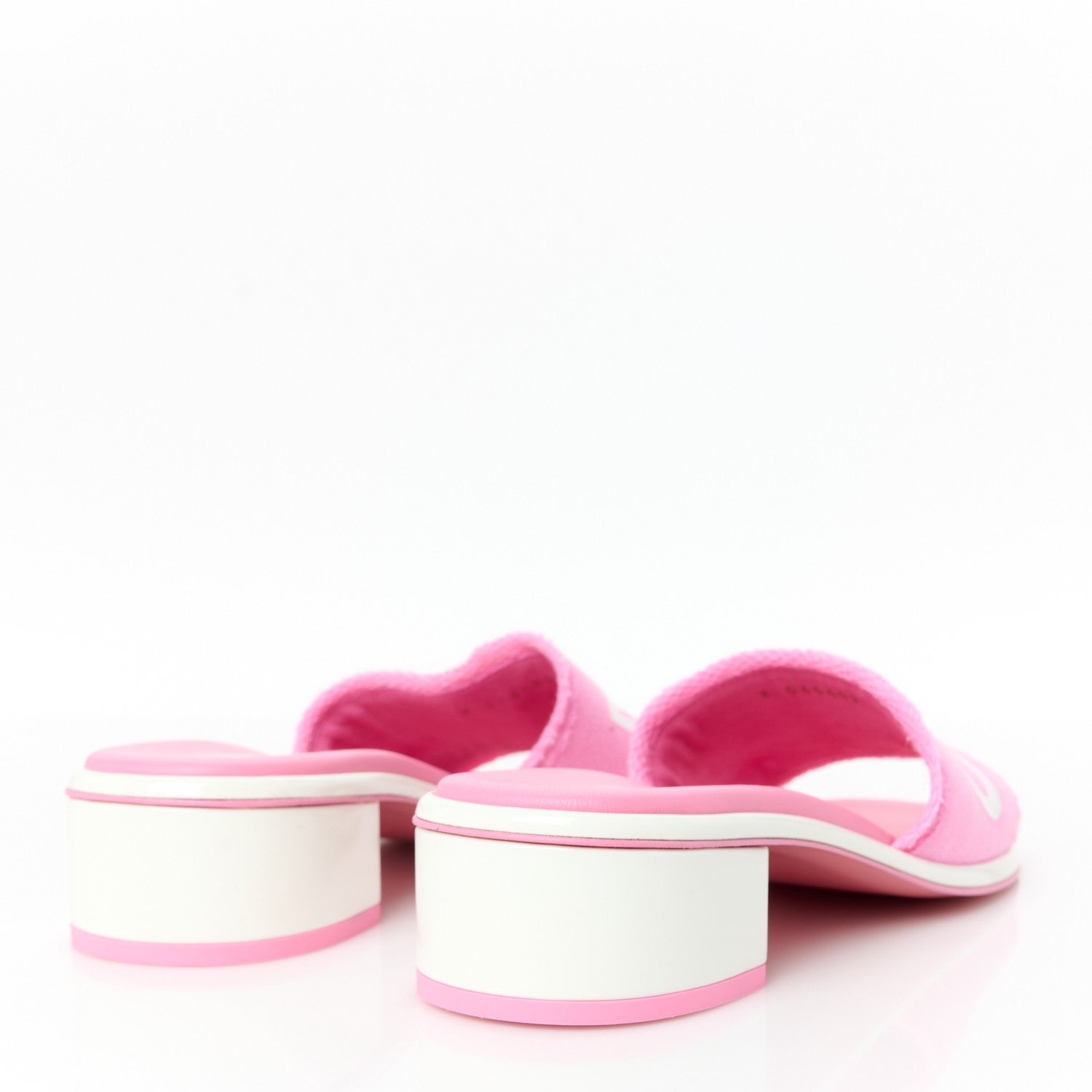 Cotton Logo Mule Sandals 36.5 Pink White