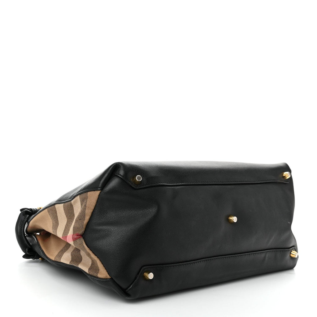 Smooth Calfskin Medium Sartorial Banner Tote Black