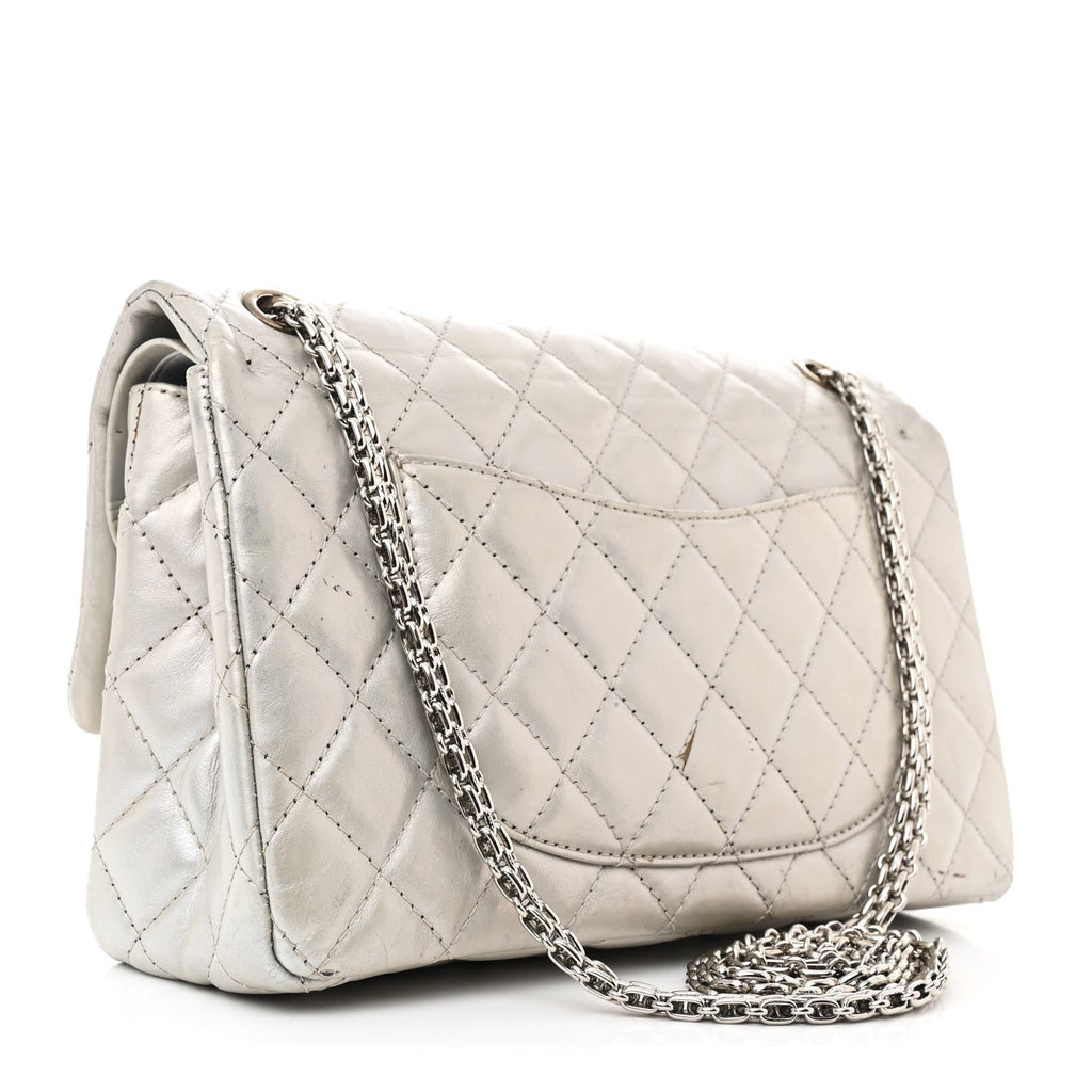Metallic Lambskin Quilted 2.55 Reissue 226 Flap Silver