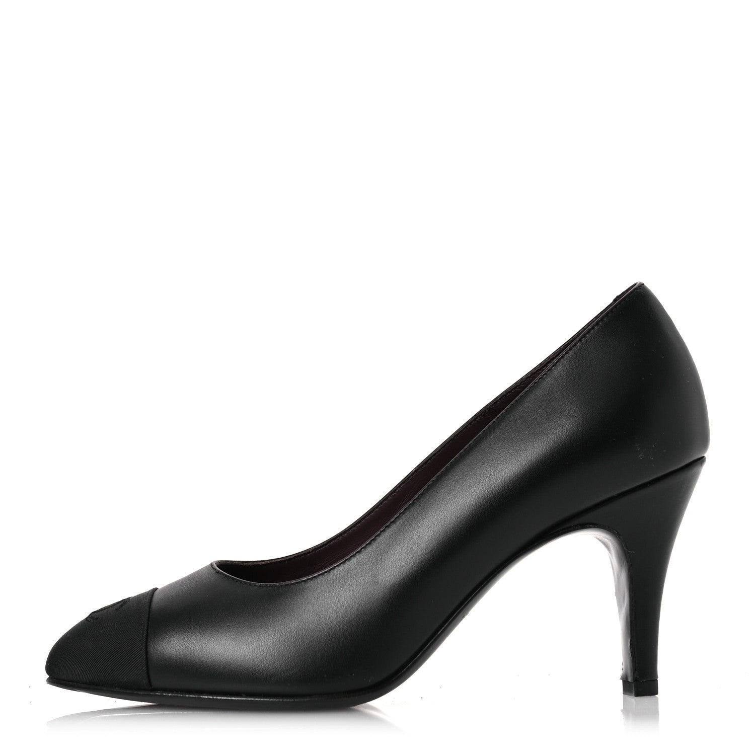 Lambskin Grosgrain Cap Toe CC Pumps 37.5 Black
