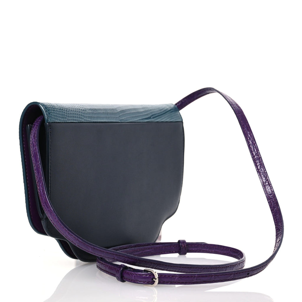 Lizard Crocodile Sesia Clutch Green Black Purple