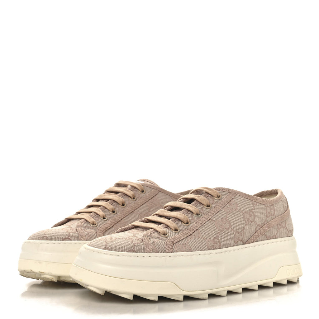 GG Monogram Womens 1977 Tennis Platform 52mm Sneakers 39 Skin Rose