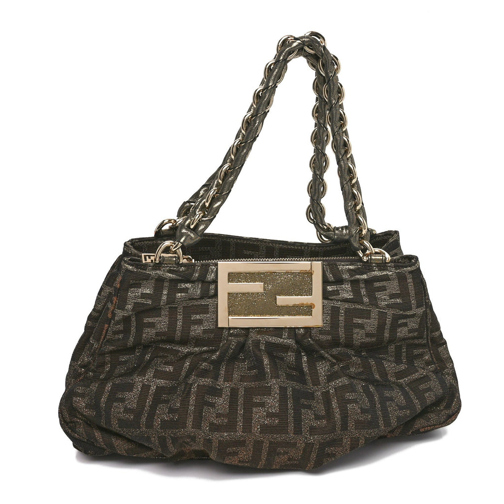 Metallic Lurex Zucca Small Mia Tote Tobacco