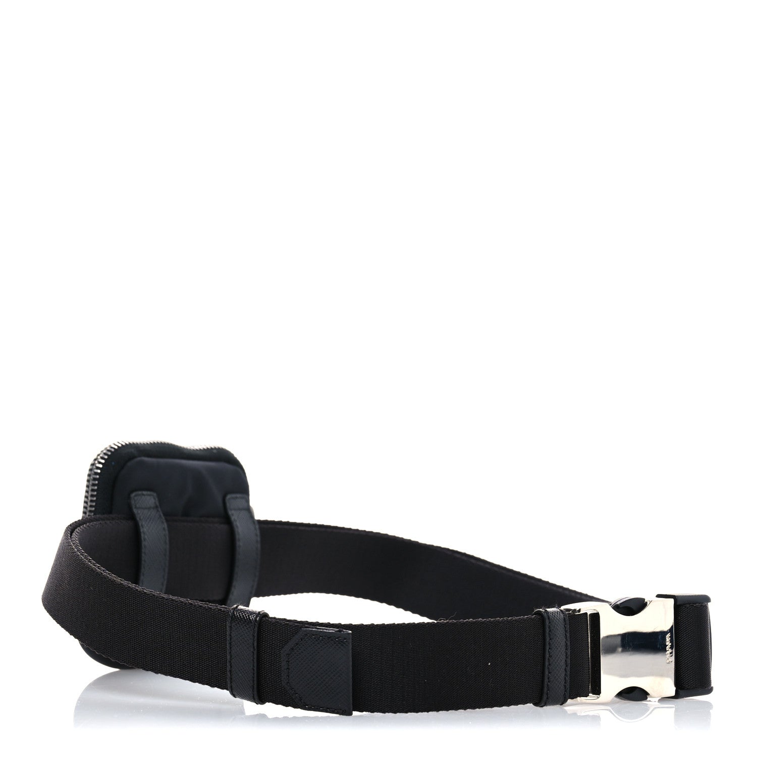 Re-Nylon Belt With Square Pouch M Black