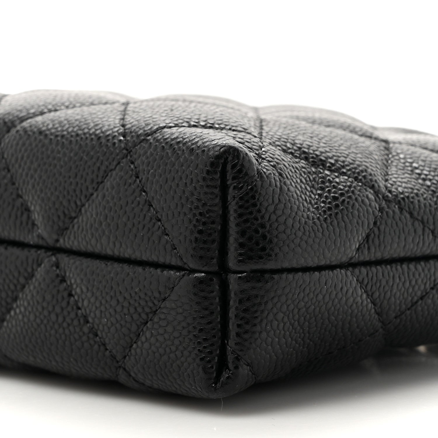 Caviar Quilted Classic Clutch Tote With Chain Black