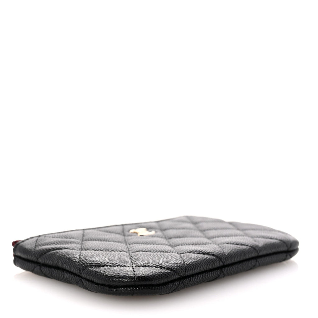 Caviar Quilted Small Cosmetic Case Black