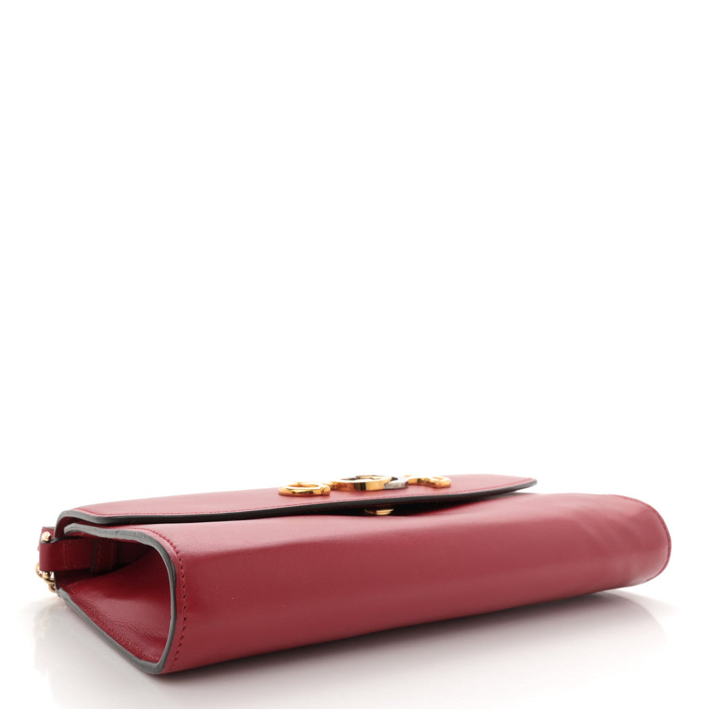 Smooth Calfskin Small Zumi Top Handle Shoulder Bag Hibiscus Red