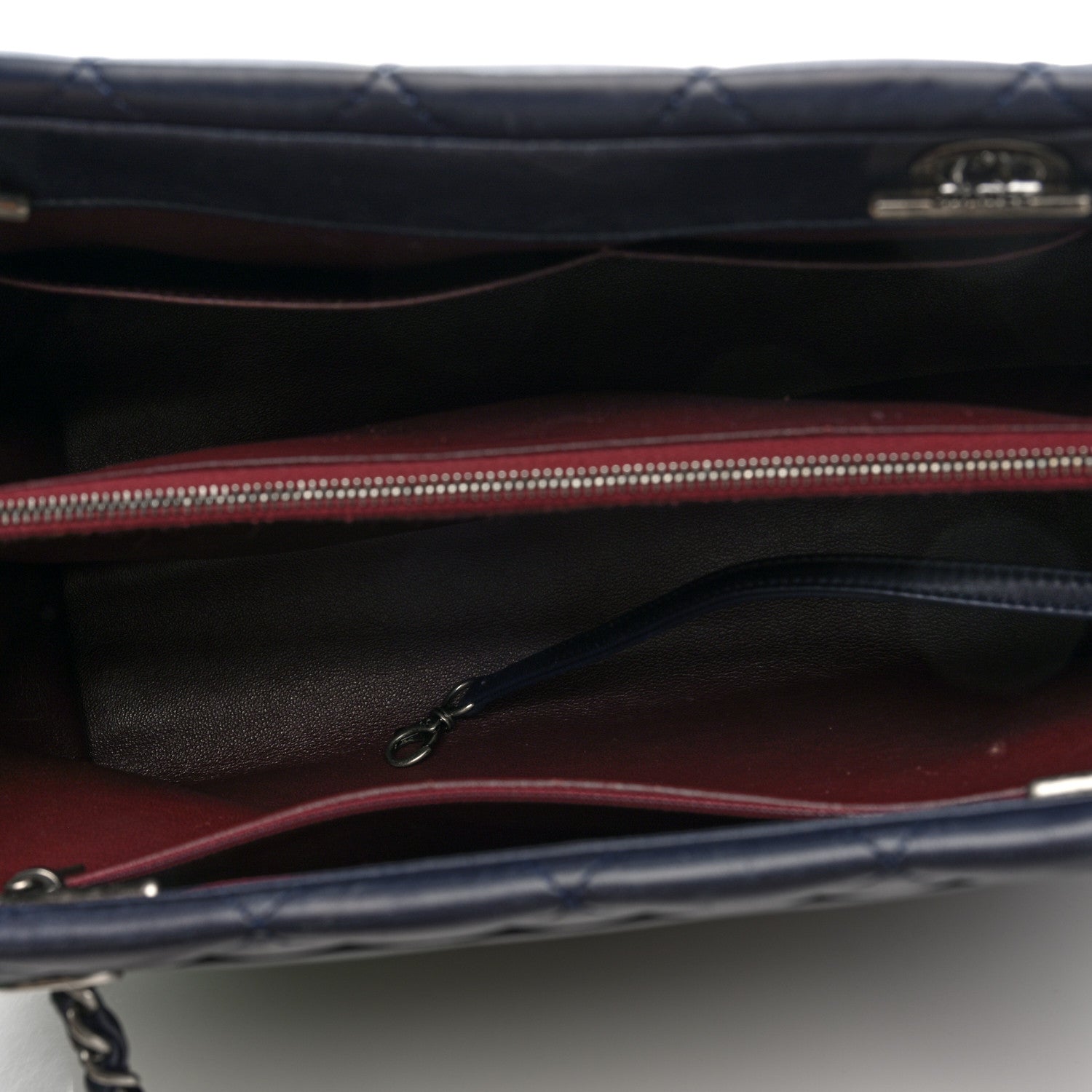 Lambskin Quilted Trendy CC Tote Navy