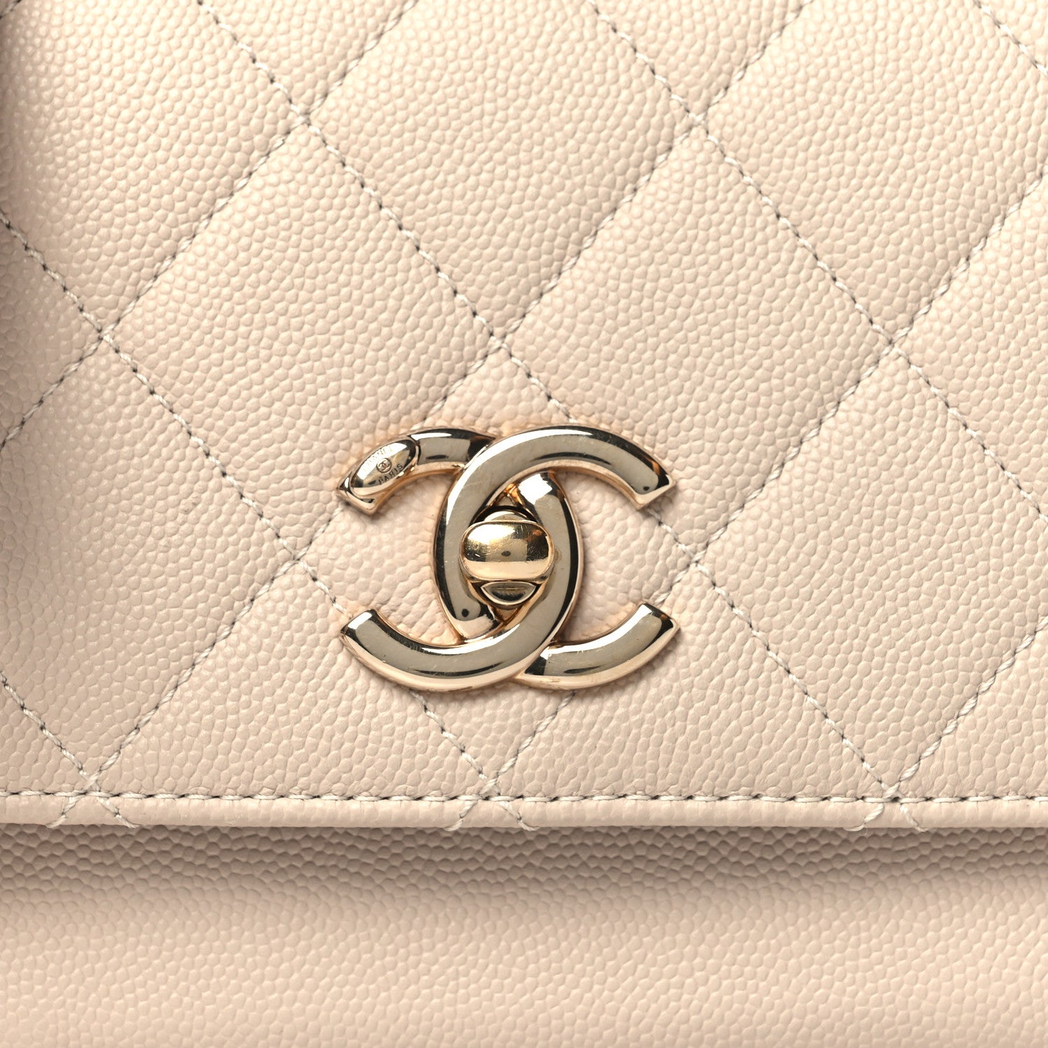 Caviar Quilted Small Business Affinity Flap Beige