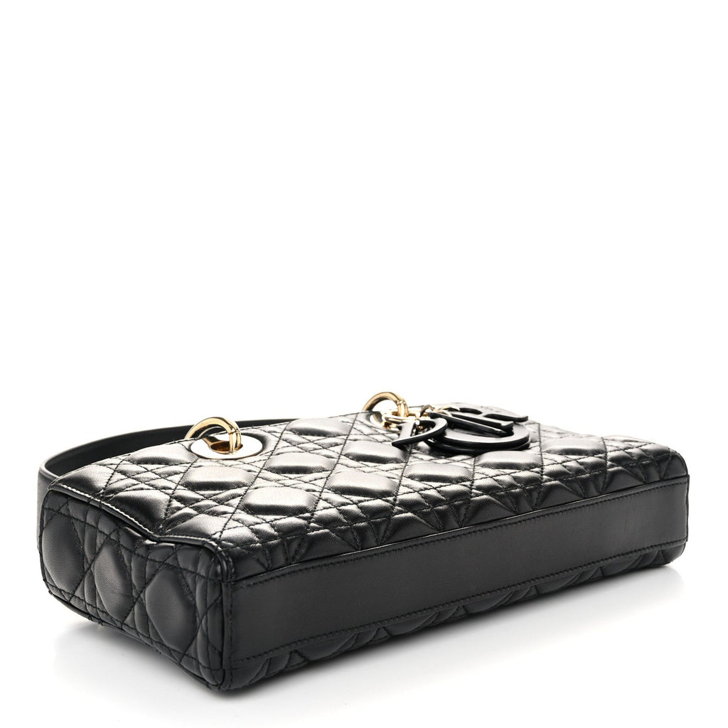 Lambskin Cannage Medium Lady D-Joy Black