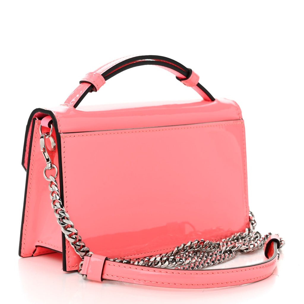 Patent Calfskin Small Elisa Baguette Pink