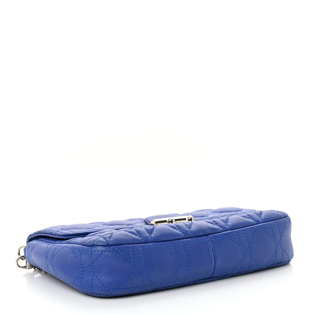 Lambskin Cannage Miss Dior Promenade Pouch Blue