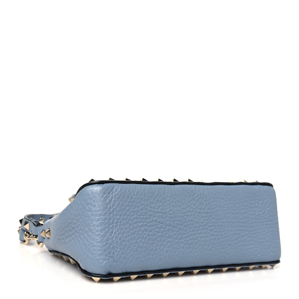 Pebbled Calfskin Small Rockstud Flip Lock Shoulder Bag Niagara