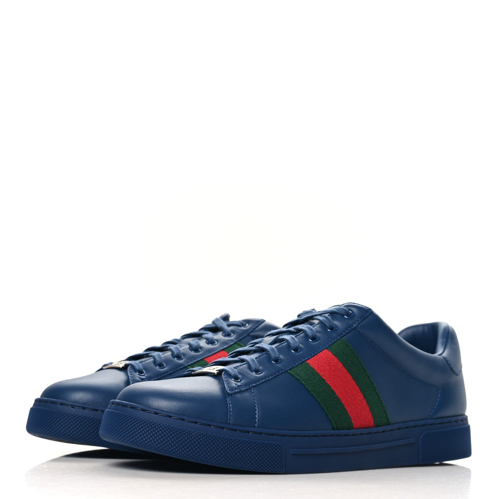 Ultralight Plume Calfskin Web Mens New Ace Sneakers 9 Royale
