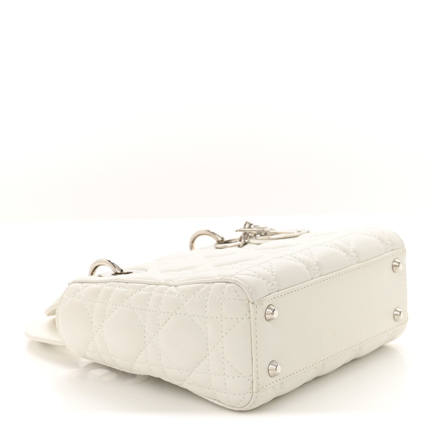 Lambskin Cannage Mini Lady Dior White