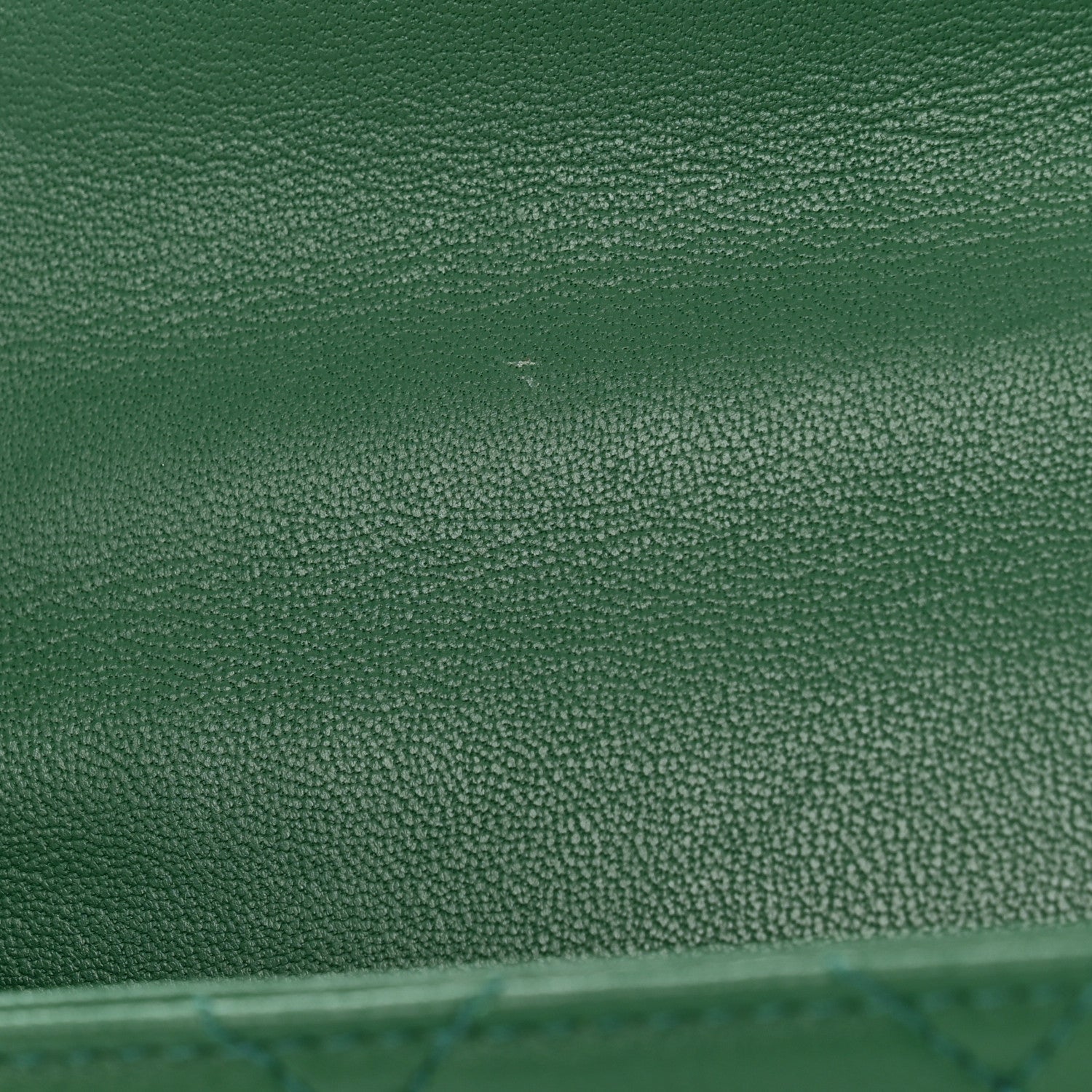 Lambskin Quilted Chain Infinity Top Handle Flap Green