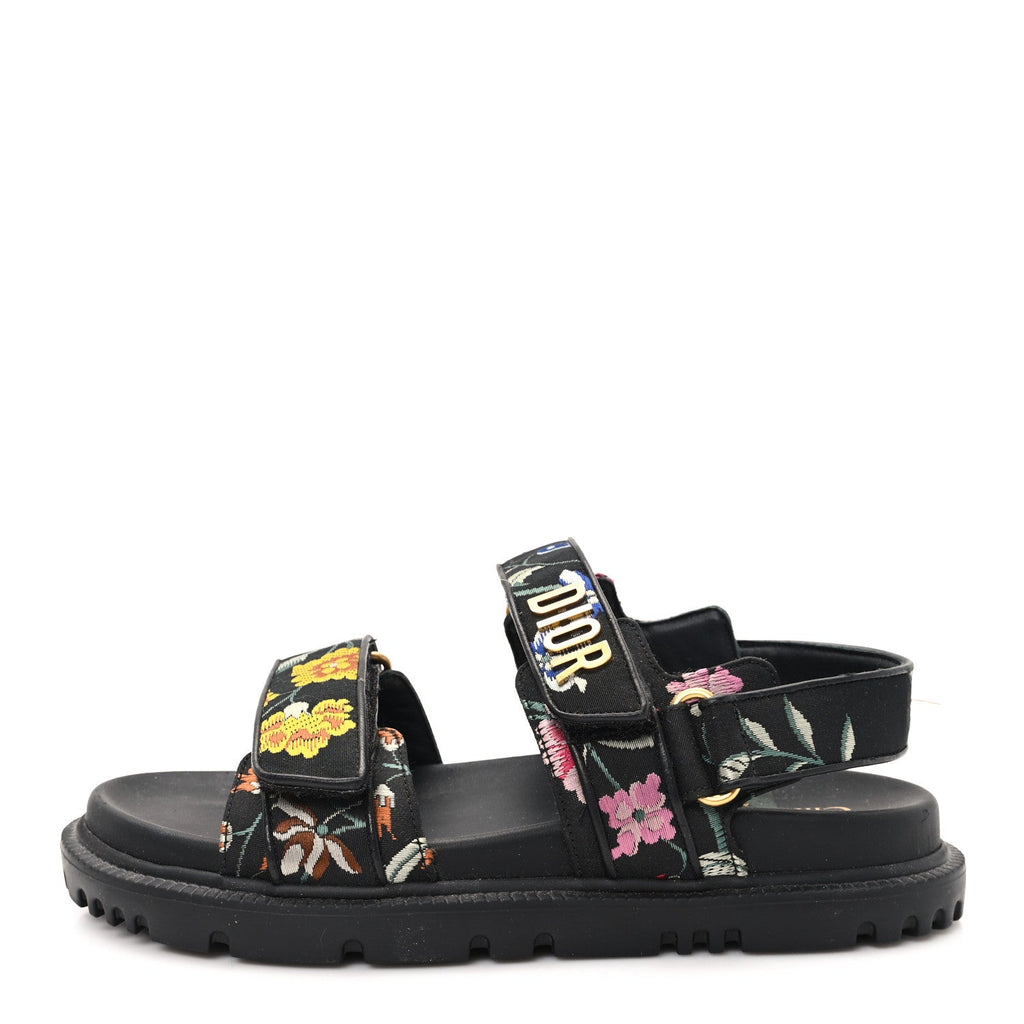 Technical Fabric Petites Fleurs Print Dioract Sandals 36.5 Black Multicolor