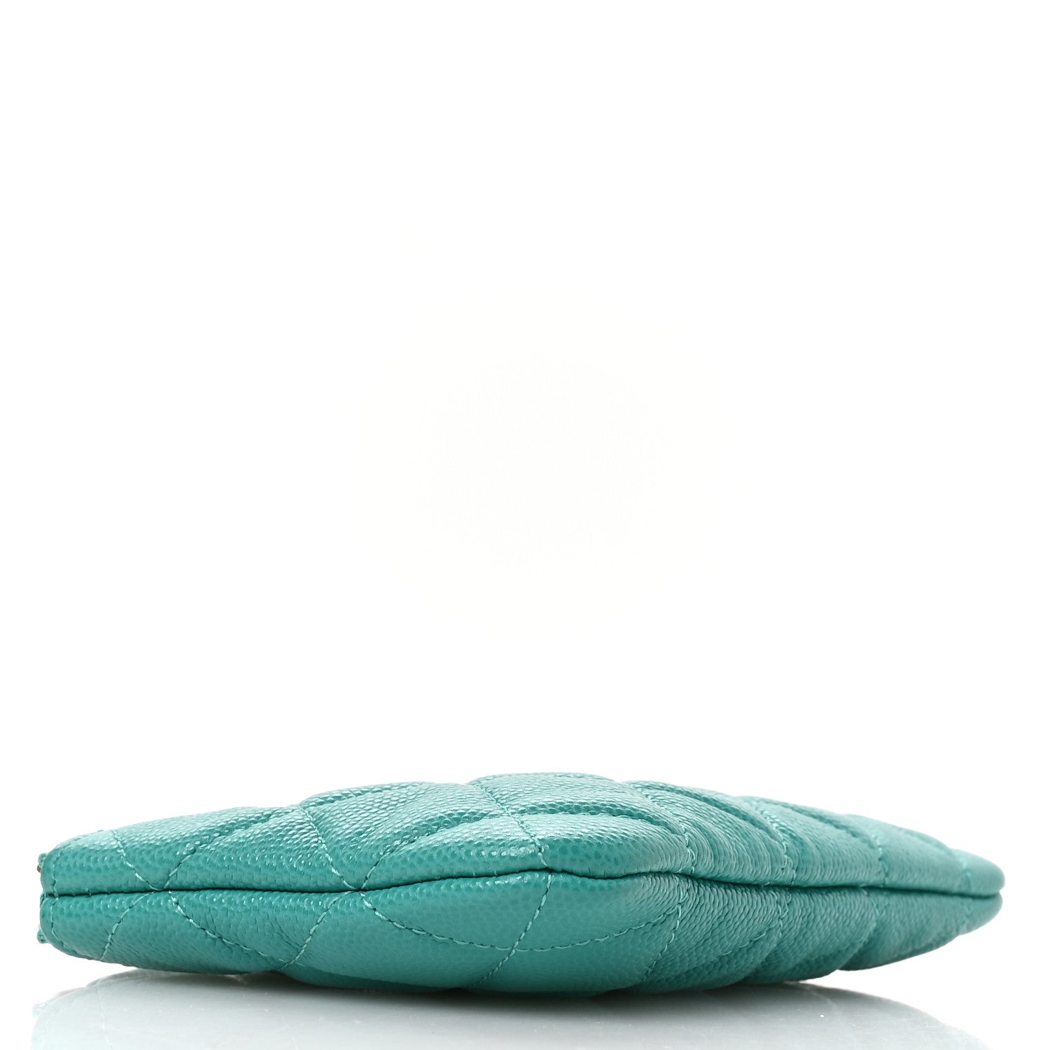 Caviar Quilted Small Cosmetic Case Turquoise