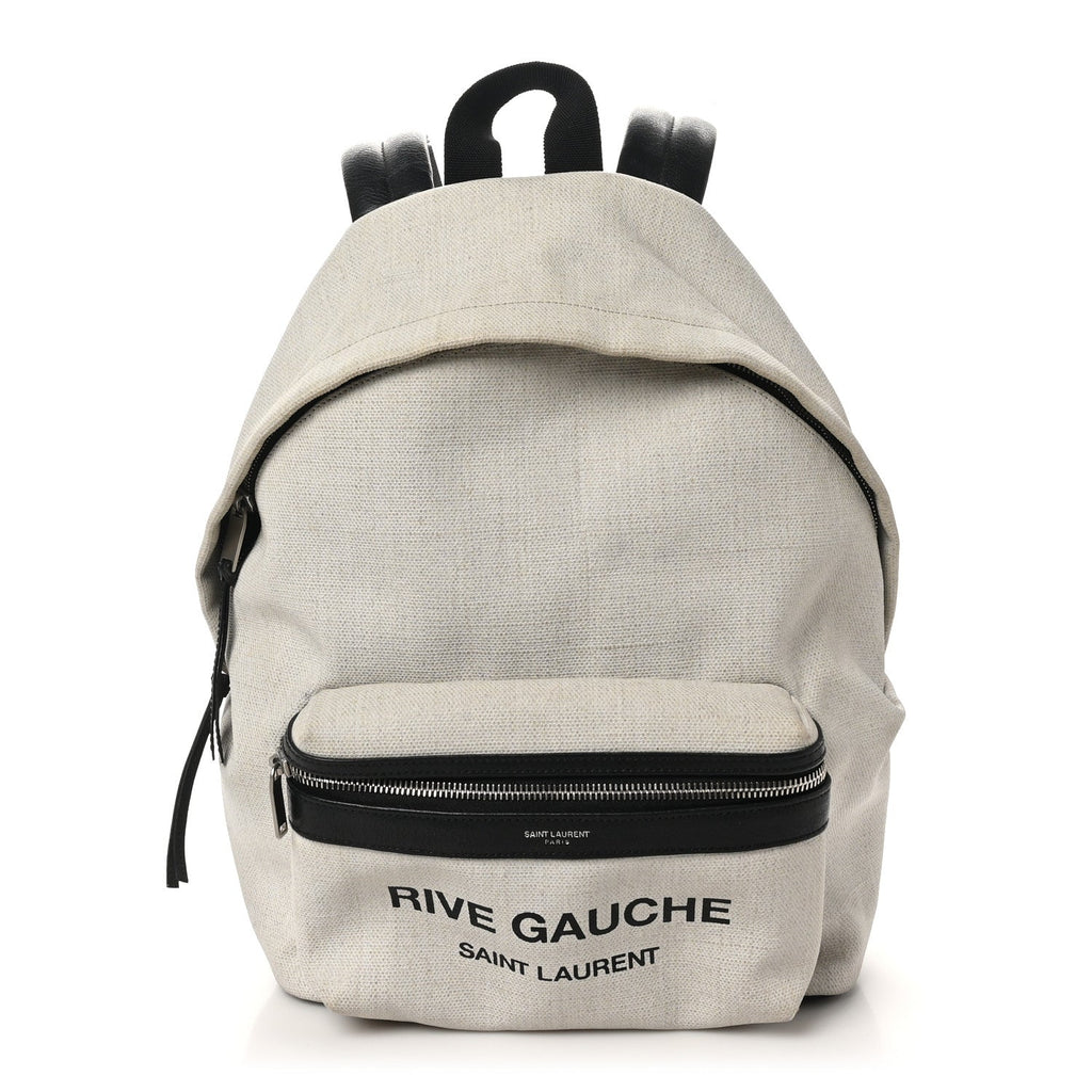 Canvas Rive Gauche City Backpack White Black