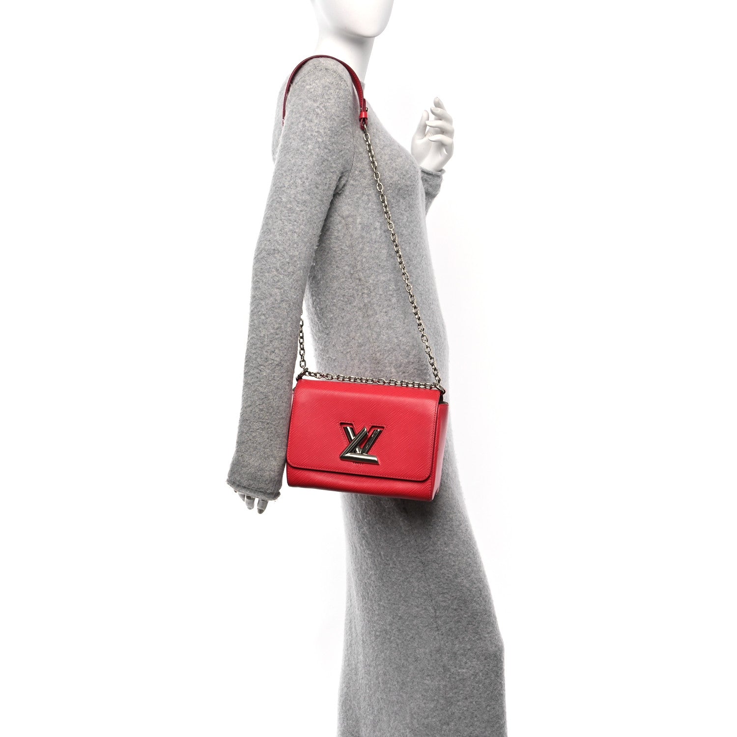 Epi Twist Shoulder Bag MM Coquelicot