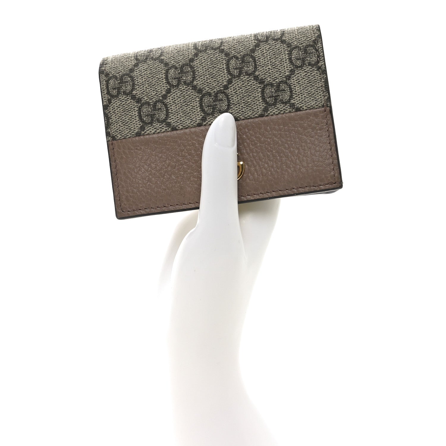 Dollar Calfskin GG Supreme Monogram GG Marmont  Case Porcelain Rose Beige Ebony