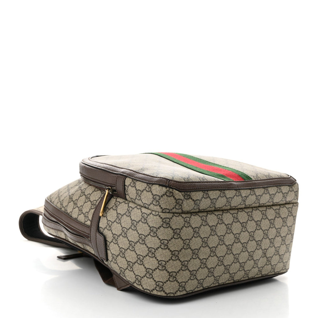GG Supreme Monogram Medium Ophidia Day Backpack Brown