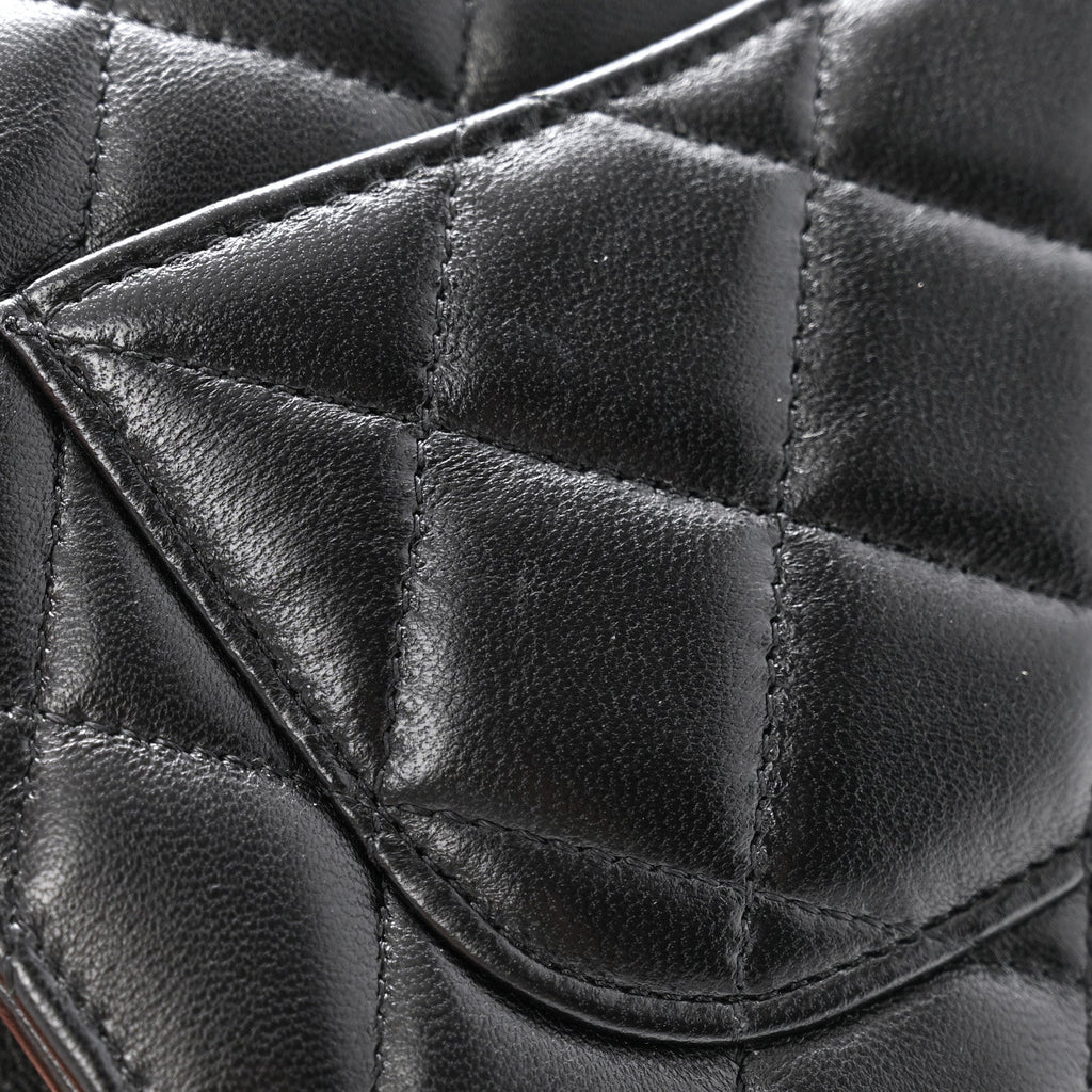 Lambskin Quilted Wallet On Chain WOC So Black