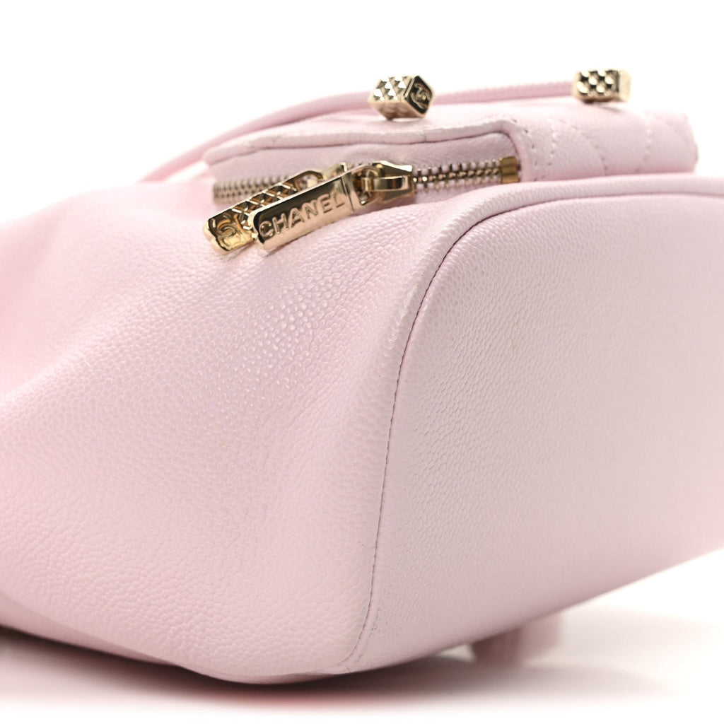 Caviar Quilted CC Pocket Bucket Bag Light Pink