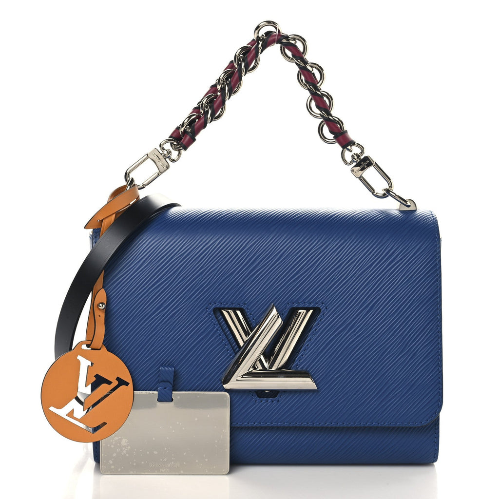 Epi Twist Braided Strap Shoulder Bag MM Bleu Roi