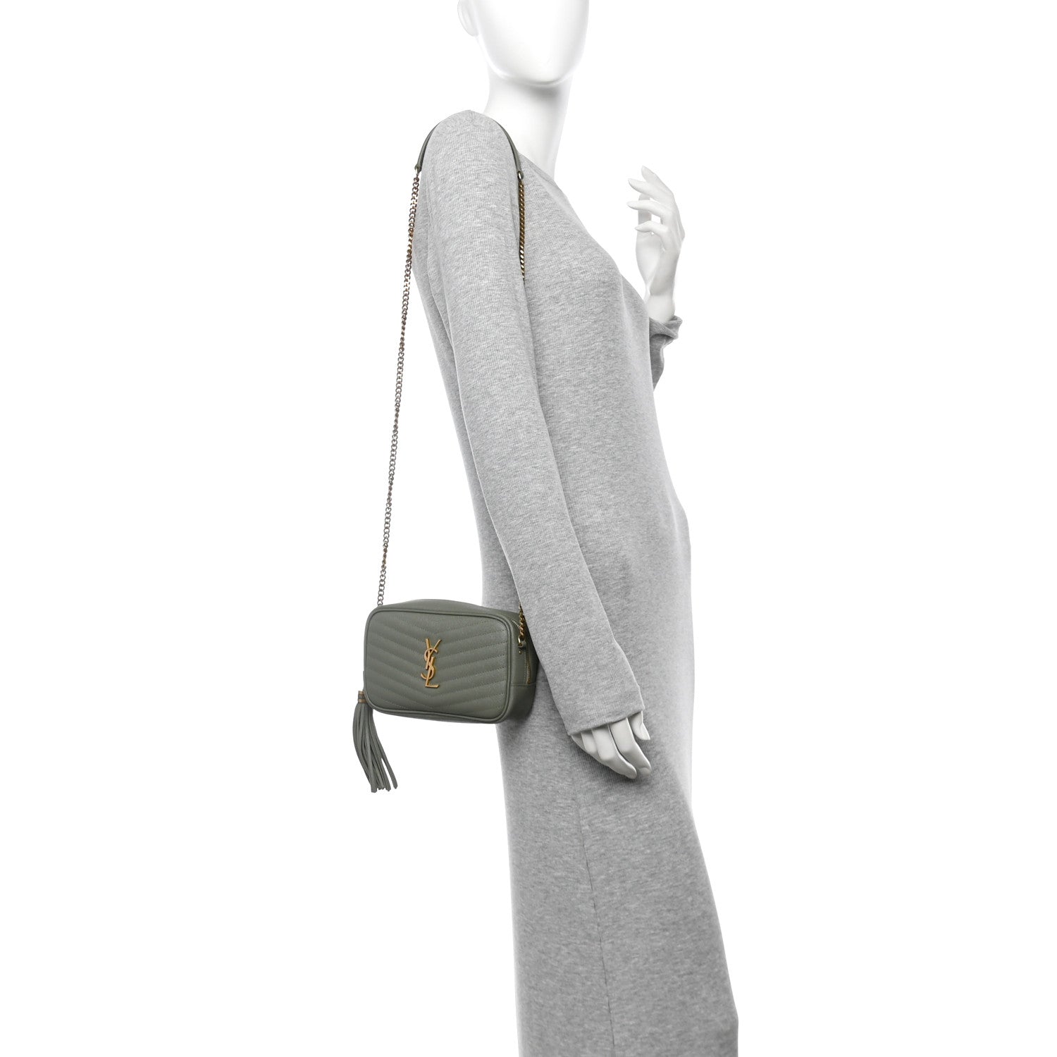 Grain De Poudre Matelasse Monogram Mini Lou Camera Bag Light Sage
