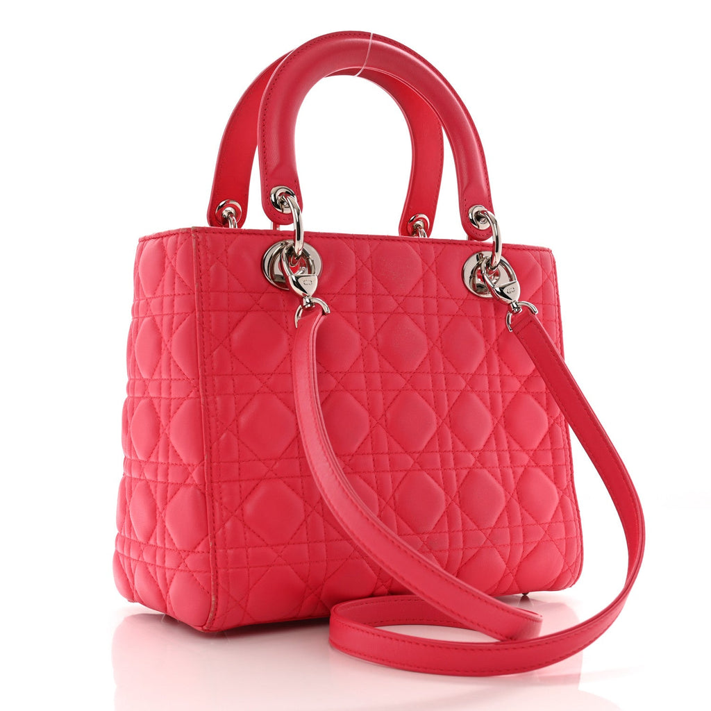 Lambskin Cannage Medium Lady Dior Pink