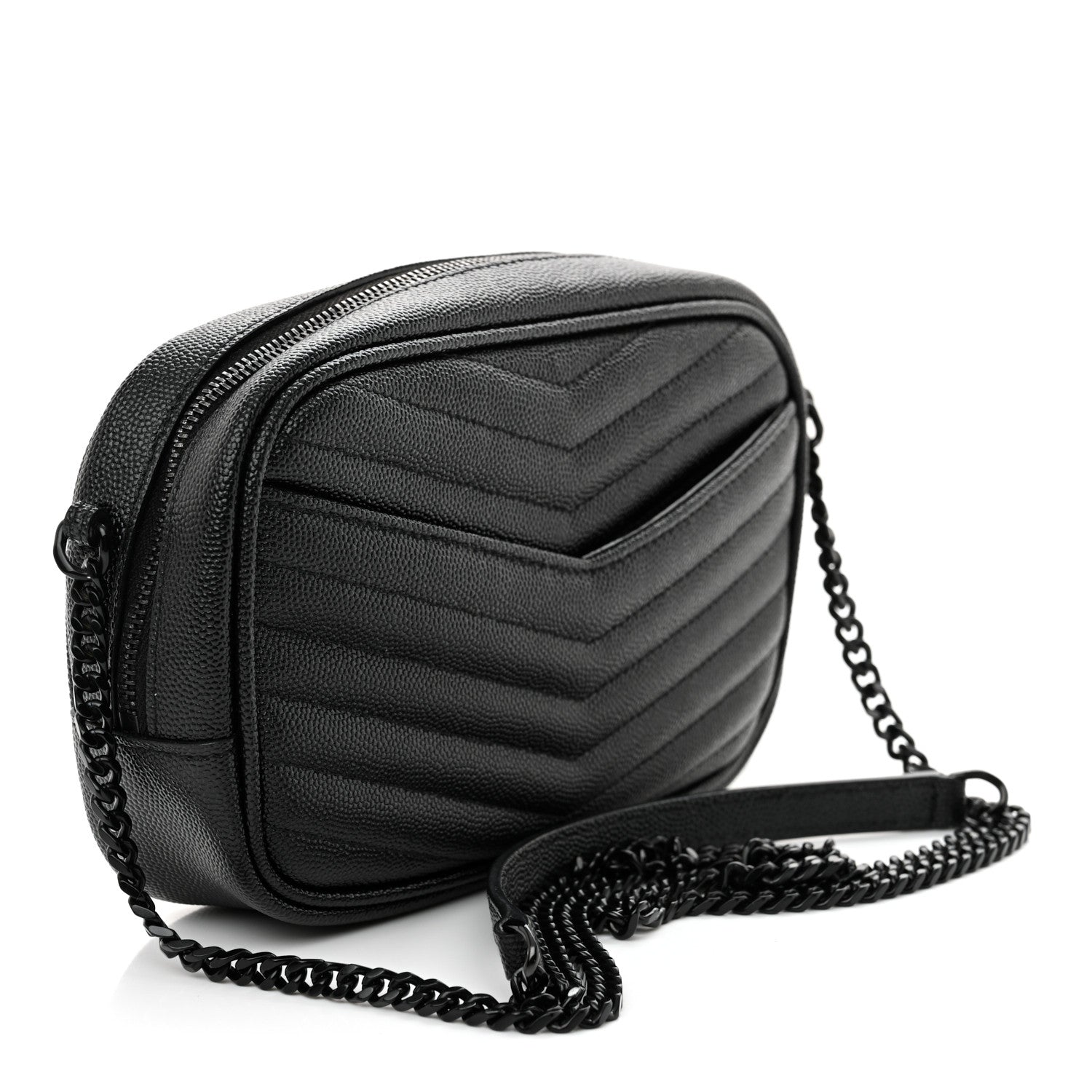 Grain De Poudre Matelasse Monochrome Monogram Mini Lou Camera Bag Black