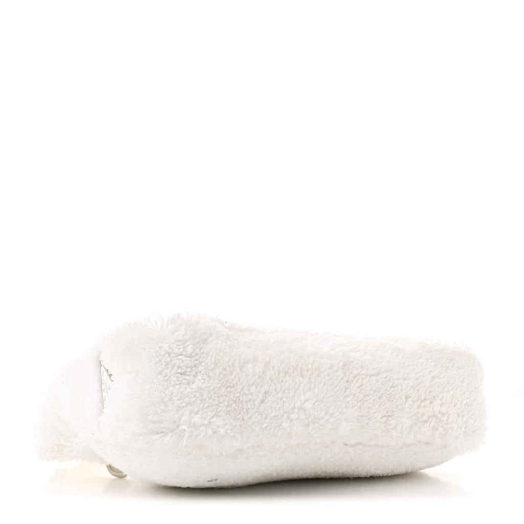 Terry Cloth Mini Re-Edition 2000 Bag White Black
