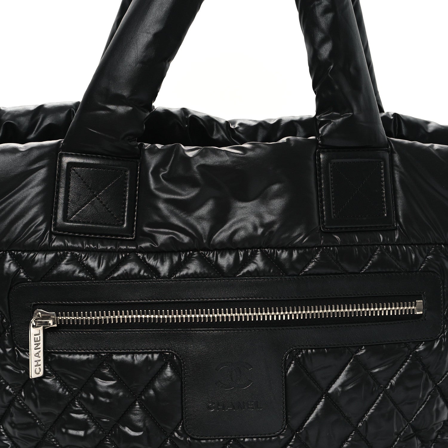 Nylon Quilted Large Coco Cocoon Tote Black