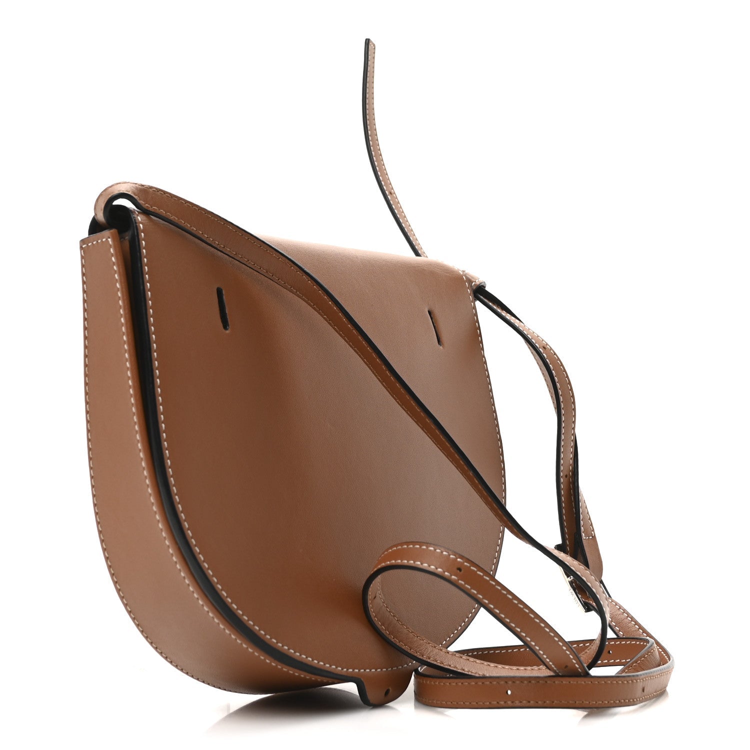 Soft Calfskin Heel Saddle Bag Tan