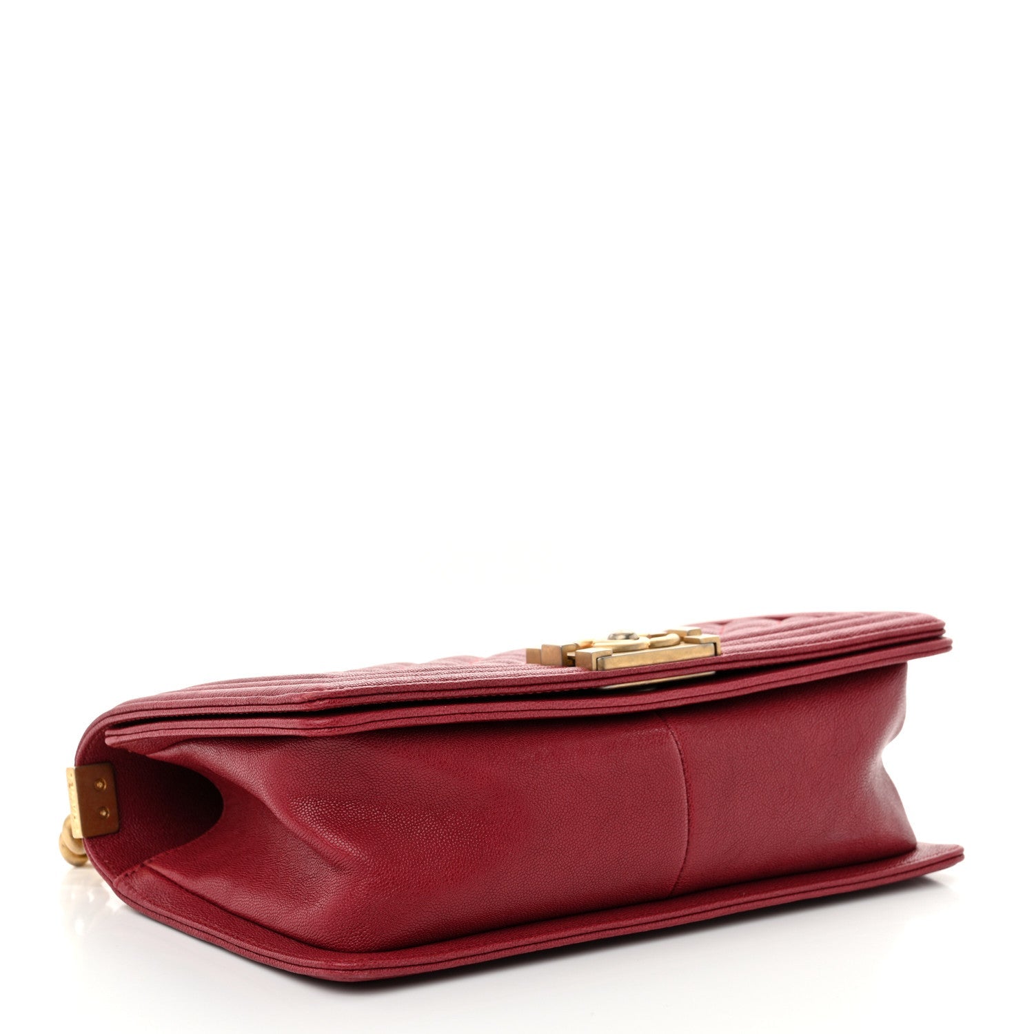 Caviar Quilted Medium Boy Flap Red