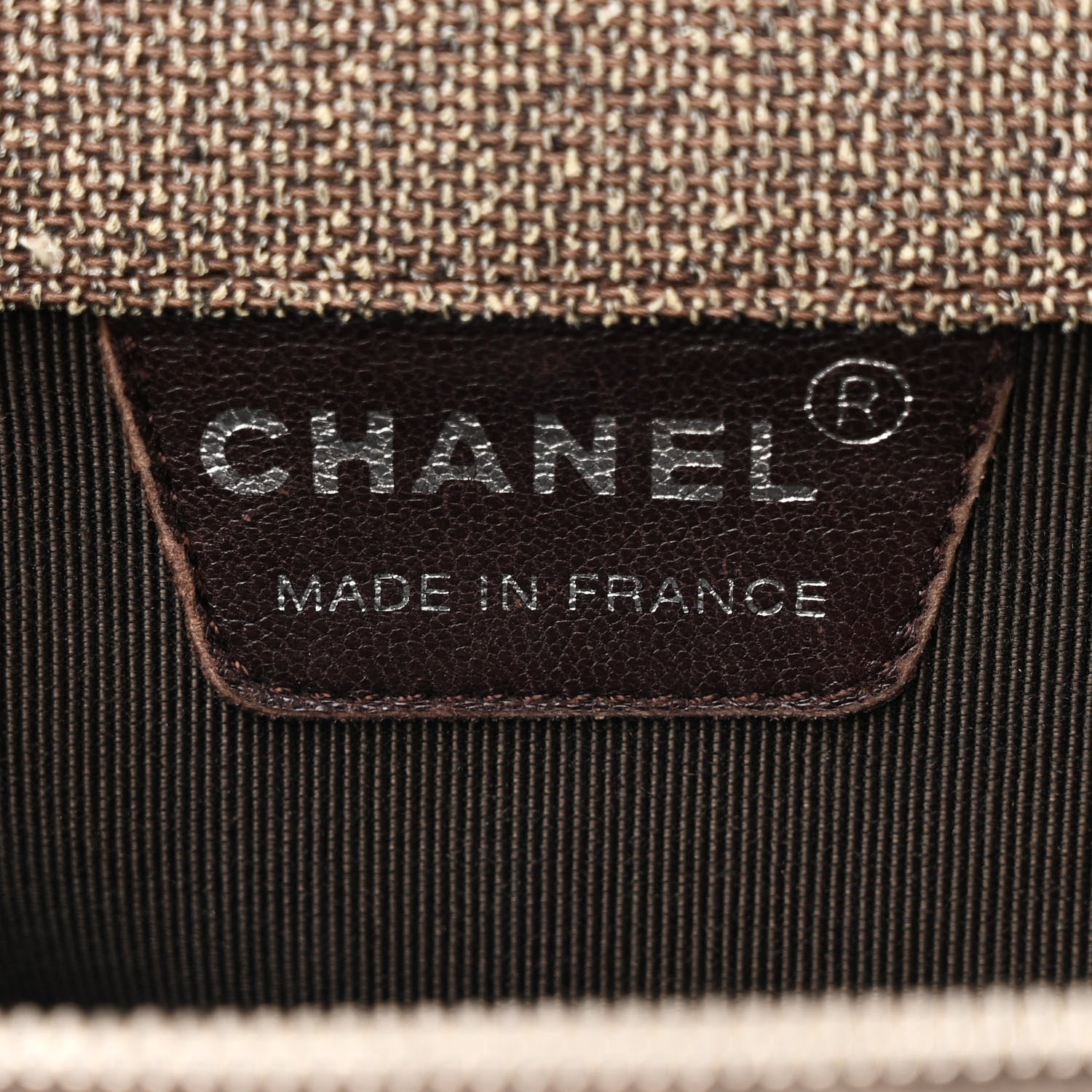 Tweed Quilted Chocolate Bar Tote Beige