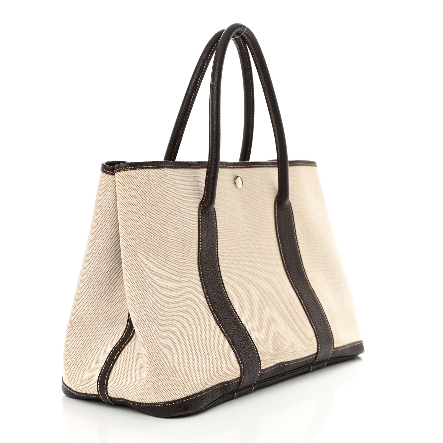 Buffle Skipper Toile Garden Party 36 MM Tote Marron Fonce