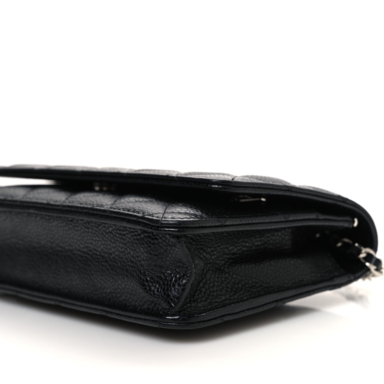 Caviar Quilted Wallet on Chain WOC Black