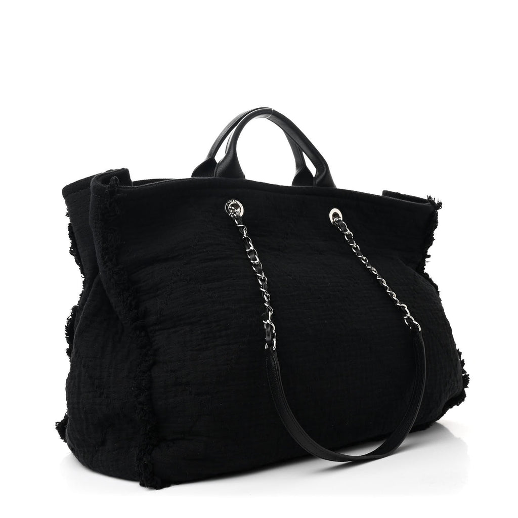 Canvas Extra Large Double Face Shopping Tote Black