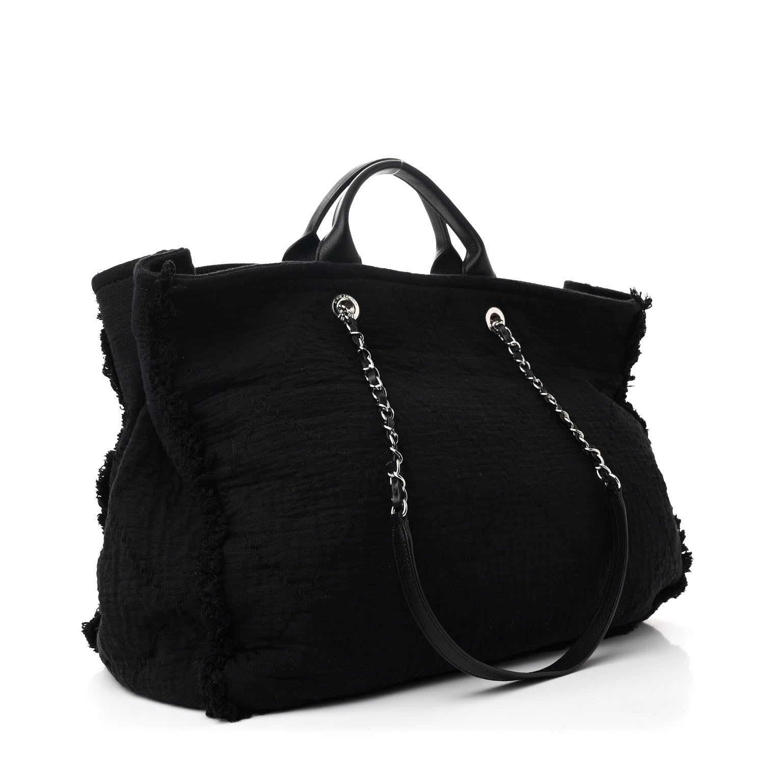 Canvas Extra Large Double Face Shopping Tote Black