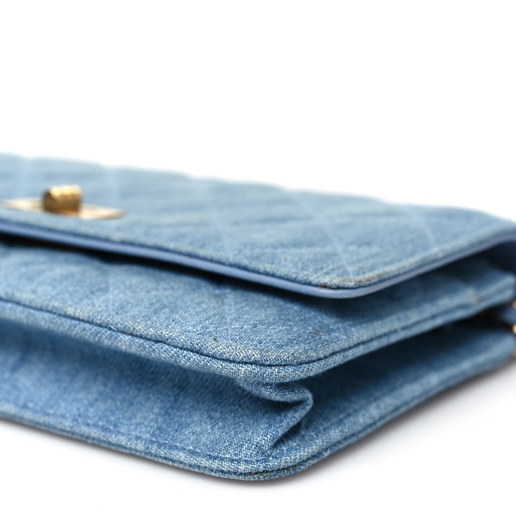 Denim Quilted Reissue Wallet On Chain WOC Blue