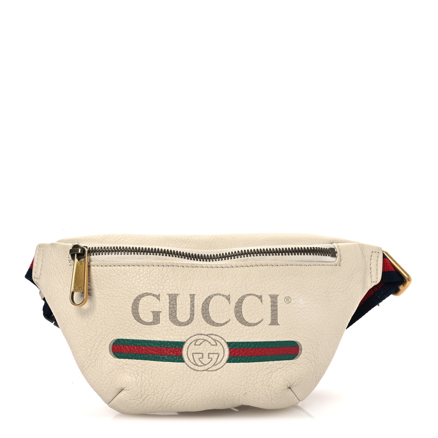 Grained Calfskin Small Logo Belt Bag White