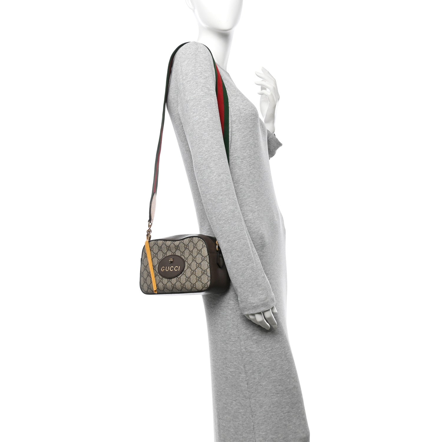 GG Supreme Monogram Web Neo Vintage Shoulder Bag Beige New Acero Crop
