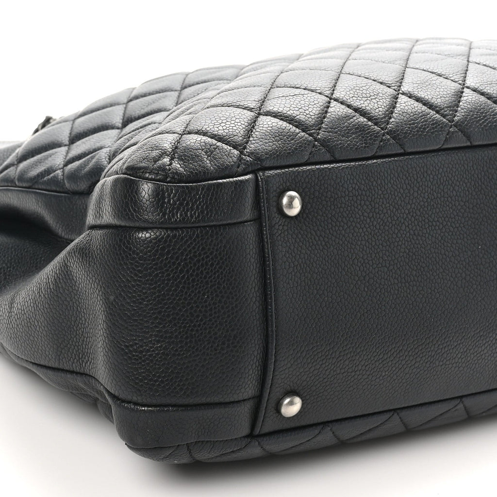 Caviar Quilted Urban Companion Shopping Tote Black