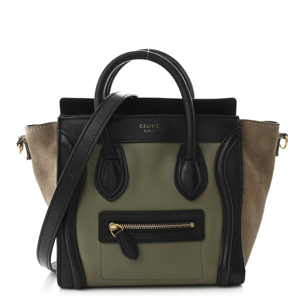 Baby Grained Calfskin Nubuck Nano Tri-Color Luggage Stone
