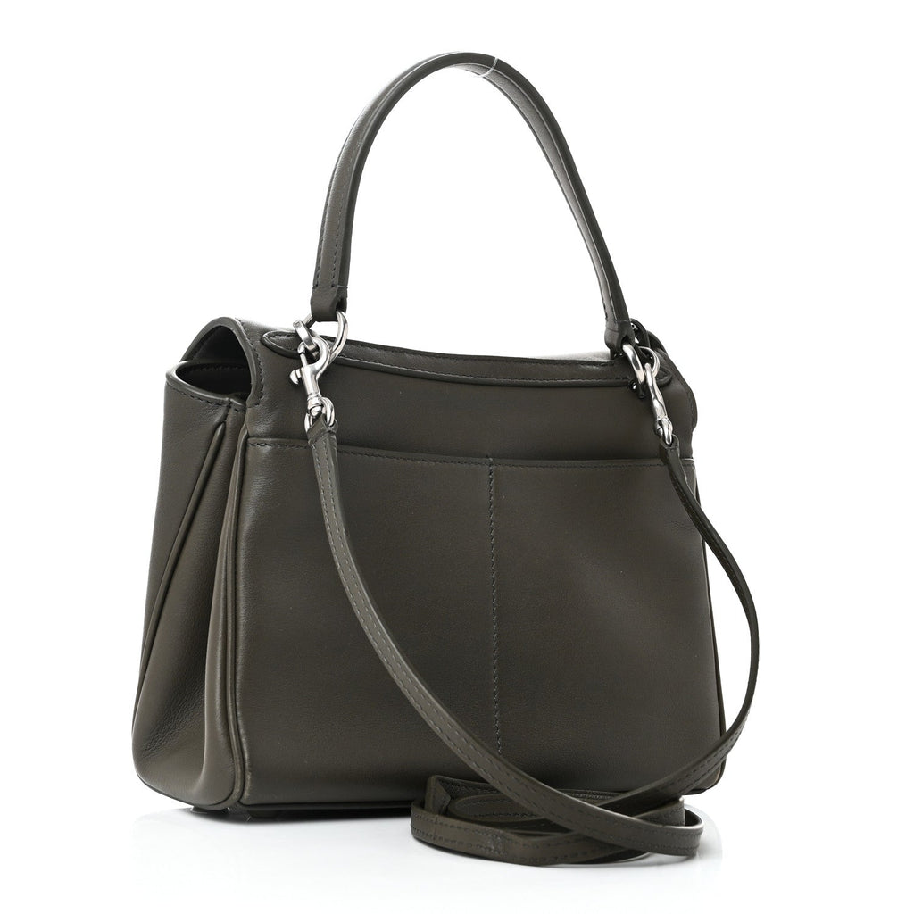 Natural Smooth Calfskin Mini Rodeo Top Handle Handbag Grey