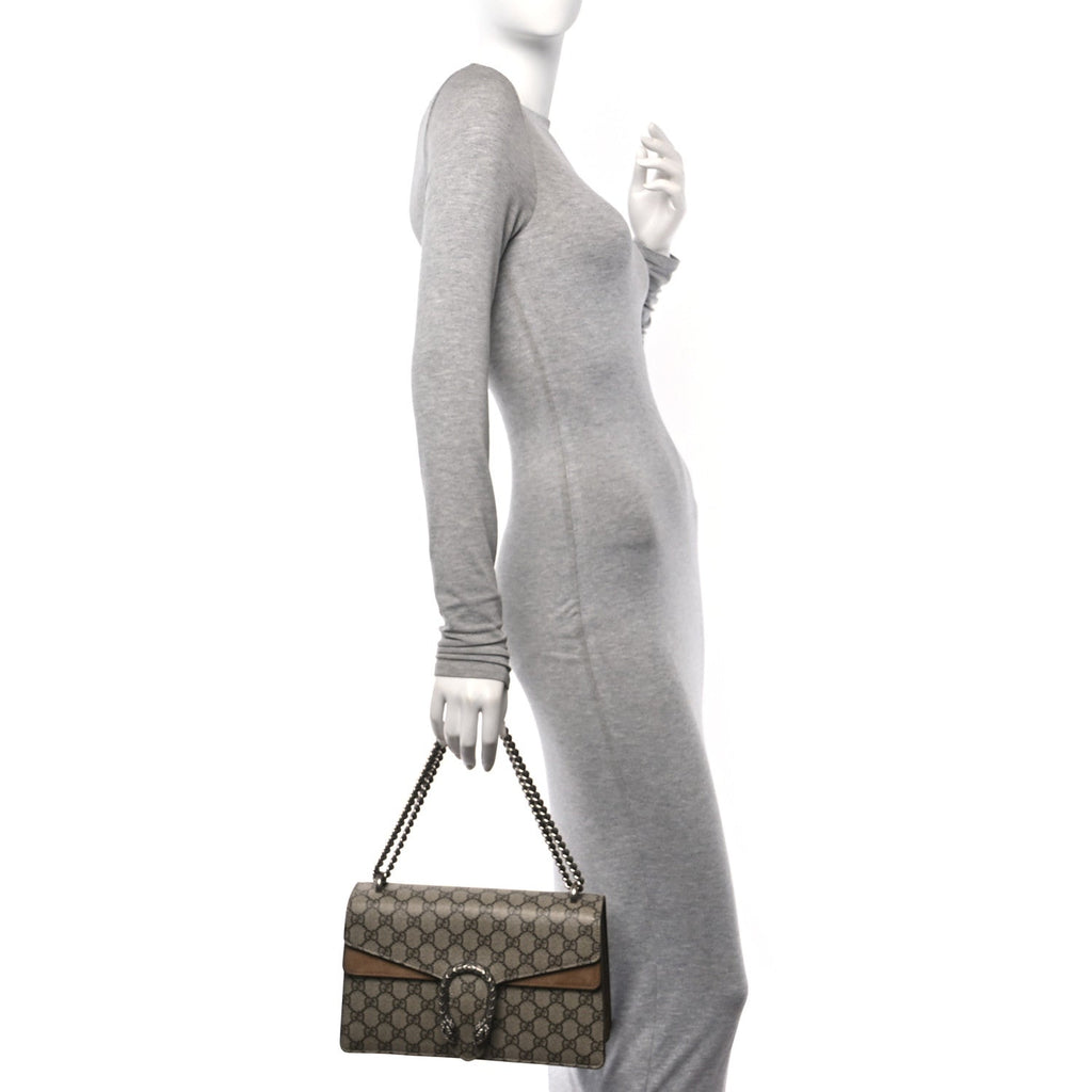 GG Supreme Monogram Small Dionysus Shoulder Bag Taupe