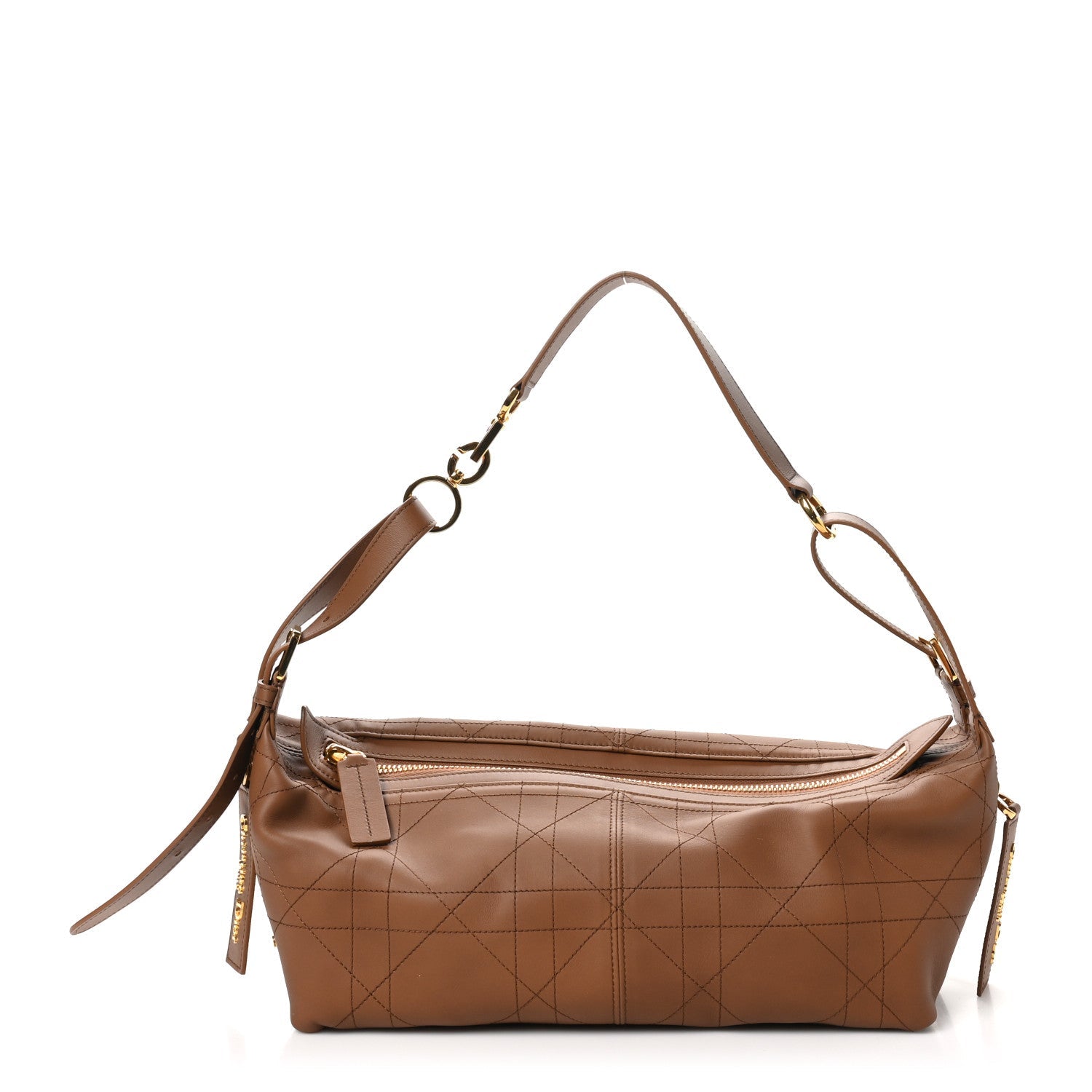 Calfskin Macrocannage Medium D-Journey Bag Camel