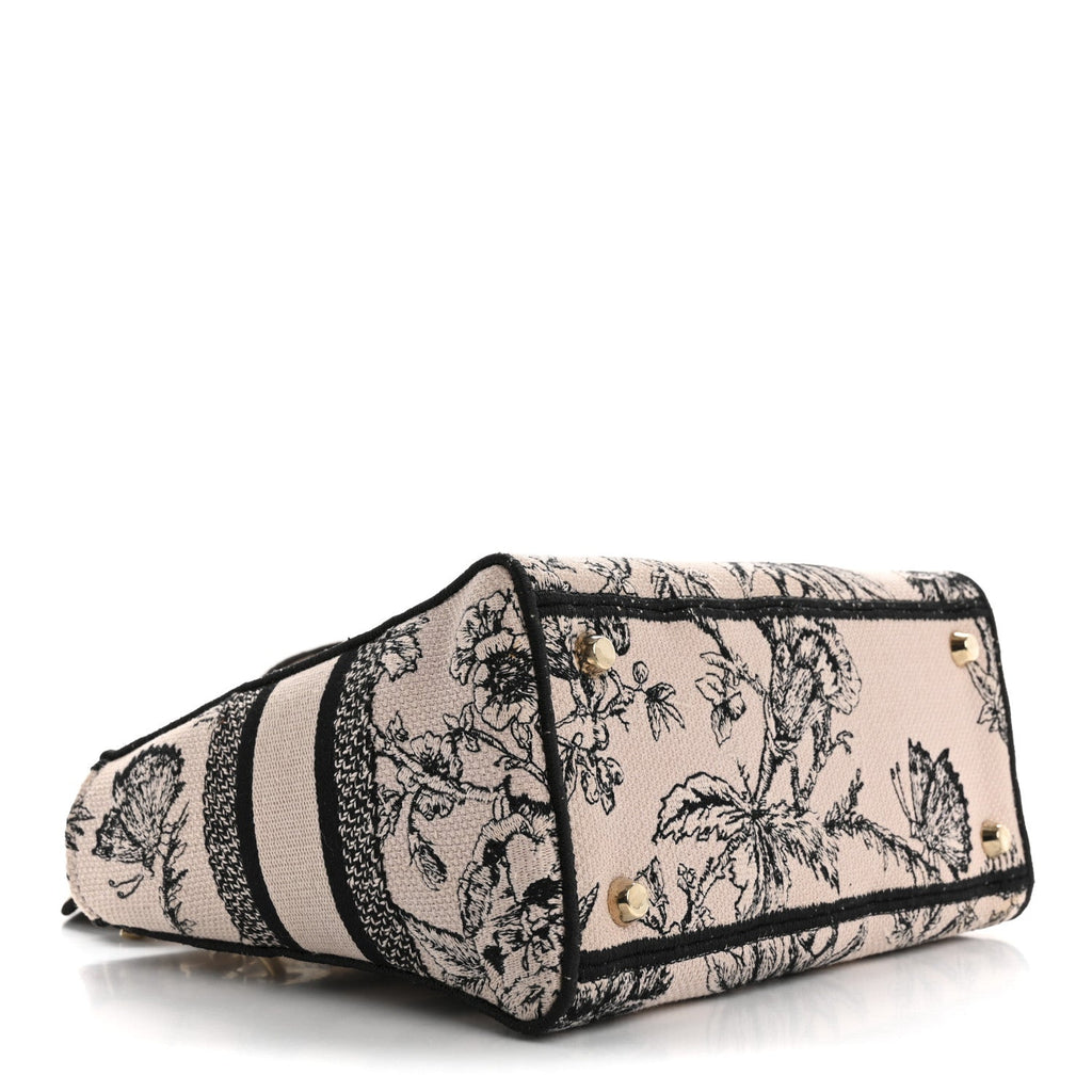 Canvas Embroidered Jardin Botanique Medium Lady D-Lite Light Pink Black